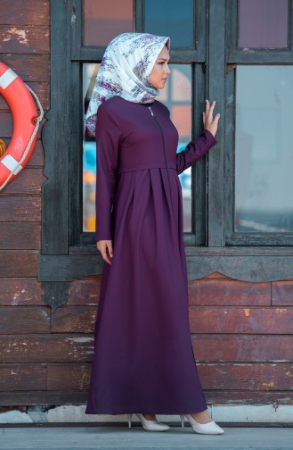 Abaya a Fermeture 2132-07 Bordeaux 2132-07