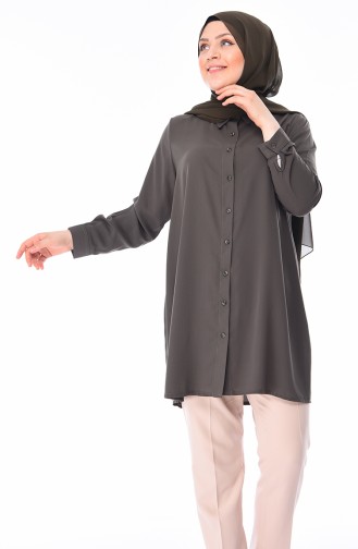 Chemise a Boutons Grande Taille 7629-05 Khaki 7629-05
