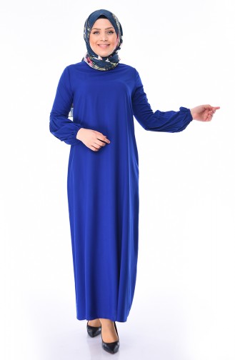 Saks-Blau Hijab Kleider 1203-09