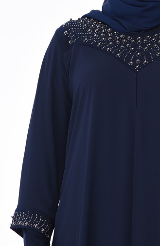 Dunkelblau Hijab-Abendkleider 1036-02