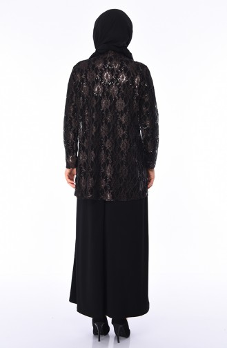 Schwarz Hijab-Abendkleider 1176-01