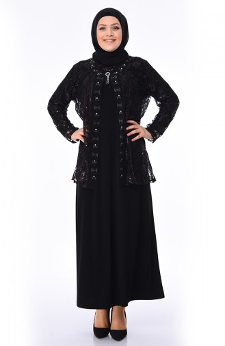 Purple Hijab Evening Dress 1176-02