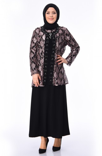 Black Hijab Evening Dress 1176-05