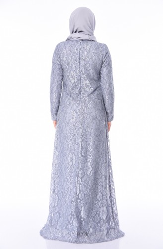 Grau Hijab-Abendkleider 4215-02
