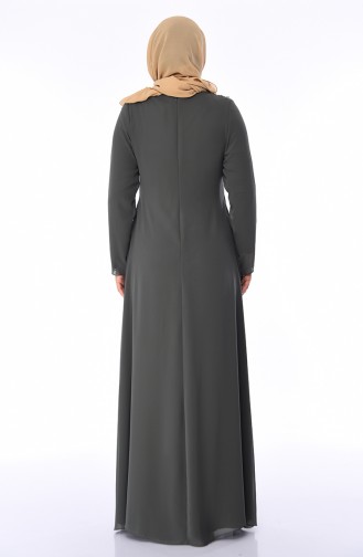 Khaki Hijab-Abendkleider 1308-01