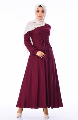 Plum Hijab Dress 0157-06