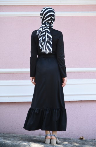 Schwarz Hijab Kleider 2242-01