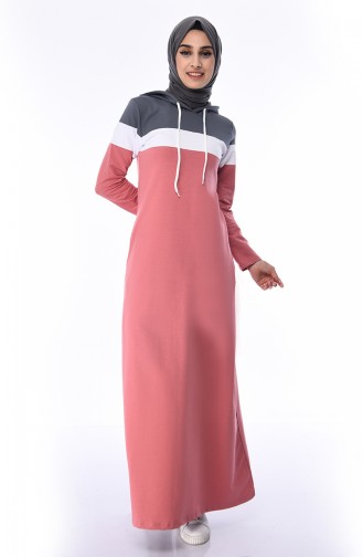 Rauchgrau Hijab Kleider 7011-02