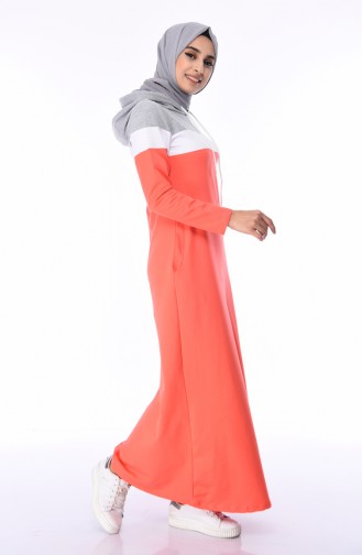 Grau Hijab Kleider 7011-03