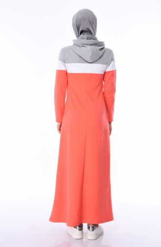 Grau Hijab Kleider 7011-03