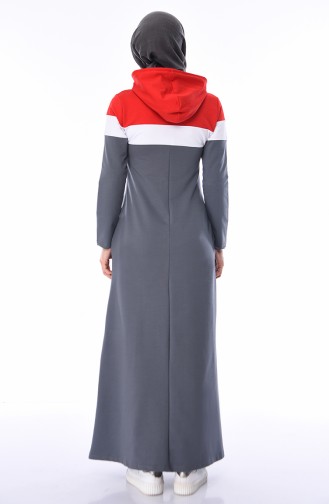 Rot Hijab Kleider 7011-04