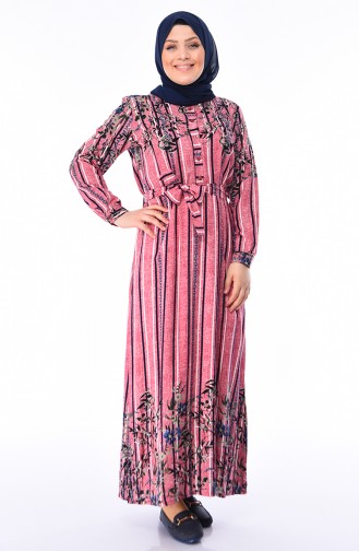 Beige-Rose Hijab Kleider 7531-02