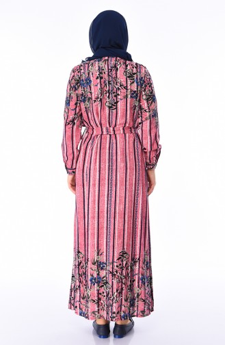 Beige-Rose Hijab Kleider 7531-02