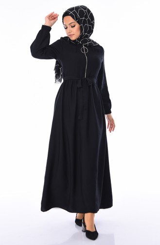 Black Hijab Dress 5747-04