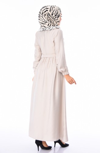 Beige Hijab Dress 5747-06