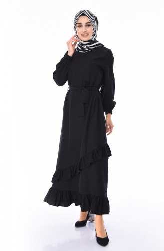 Black Hijab Dress 5774-02