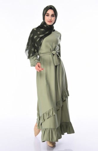 Khaki Hijab Dress 5774-03