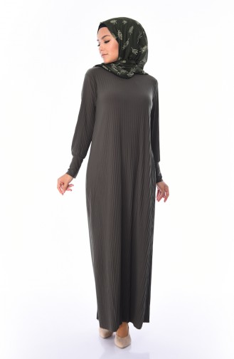 Khaki Hijab Dress 0008-04