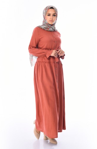 Brick Red Hijab Dress 1954-03