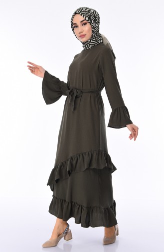 Khaki Hijab Kleider 5020-03