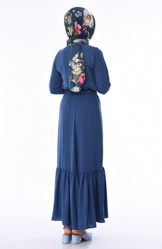 Navy Blue Hijab Dress 5030-01