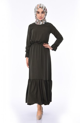Khaki Hijab Kleider 5030-06