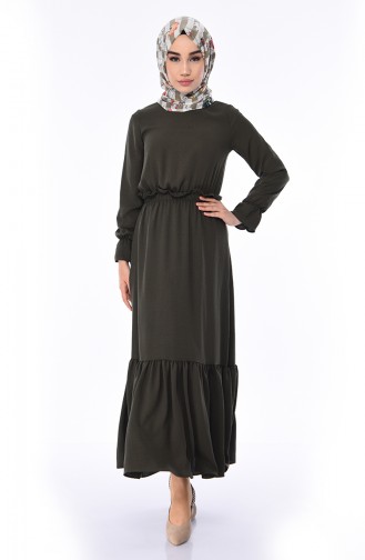 Khaki Hijab Dress 5030-06