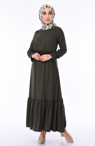Khaki Hijab Dress 5030-06