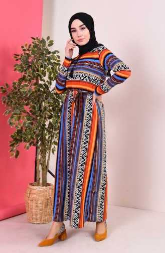 Saxe Hijab Dress 4223-07