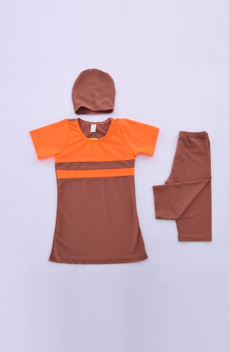 Orange Hijab Badeanzug 0111-13