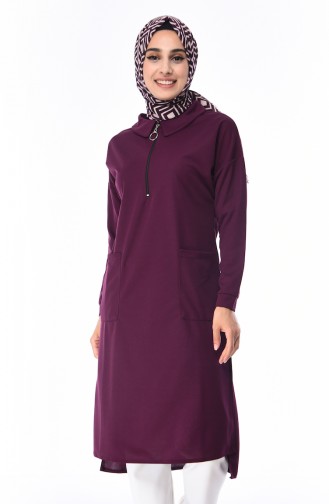 Yarasa Kol Tunik 4039-02 Mürdüm