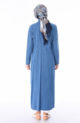 Abaya Tensel Jean Grande Taille 0355-01 Bleu Jean 0355-01