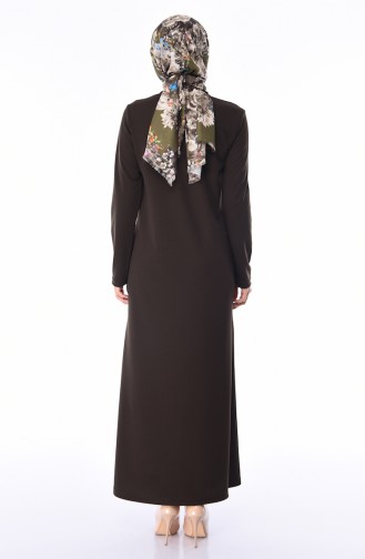 Dark Khaki Abaya 99140-15