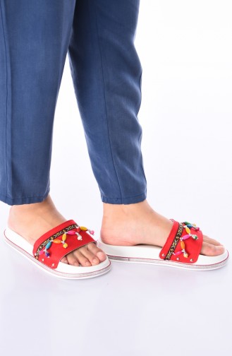 Red Summer Slippers 5210K-02