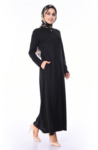 Abaya mit Reißverschluss 99140-03 Schwarz 99140-03