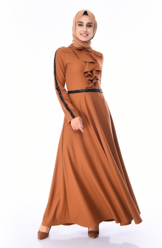 Pailletten Kleid 81660-03 Tabak 81660-03