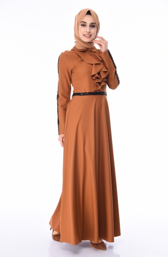 Tan Hijab Dress 81660-03