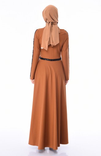 Tan Hijab Dress 81660-03