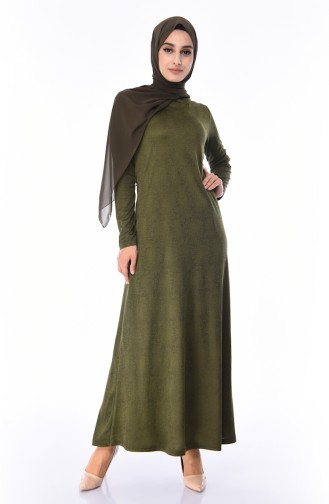 Khaki Hijab Kleider 2062-02