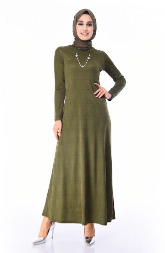 Khaki Hijab Dress 2064-01