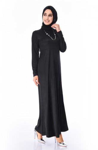 Schwarz Hijab Kleider 2064-04