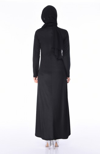 Schwarz Hijab Kleider 2064-04