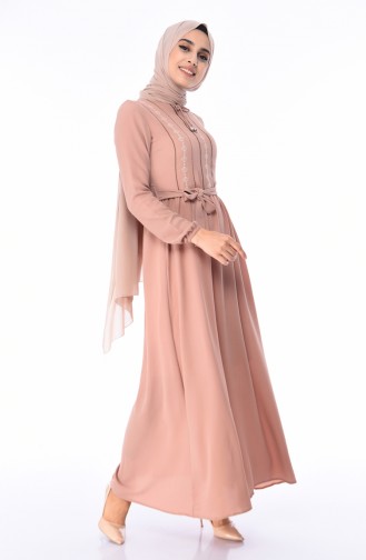 Dunkel-Beige Hijab Kleider 1193-08