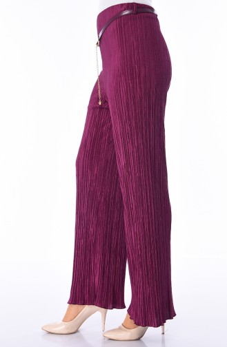 Belt Pleated wide-leg Trousers 7y1701700-04 Purple 7Y1701700-04