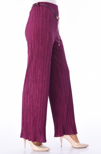 Belt Pleated wide-leg Trousers 7y1701700-04 Purple 7Y1701700-04