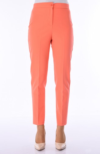 Pantalon a Boutons 1102-21 Orange Pâle 1102-21