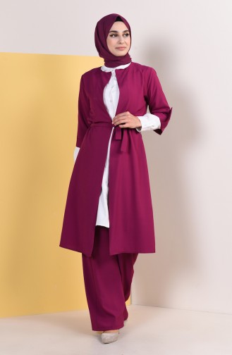 Ensemble Deux Pieces Cape Pantalon 1199-11 Plum 1199-11