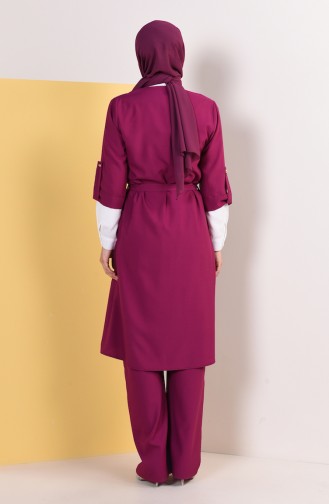 Ensemble Deux Pieces Cape Pantalon 1199-11 Plum 1199-11