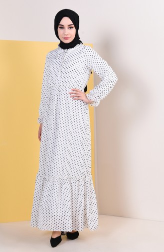 Ecru Hijab Dress 0143H-01