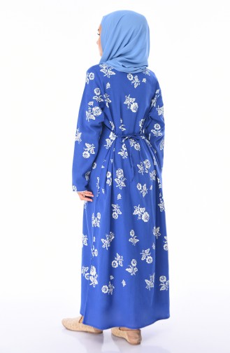 Robe a Motifs 0450-08 Bleu Roi 0450-08